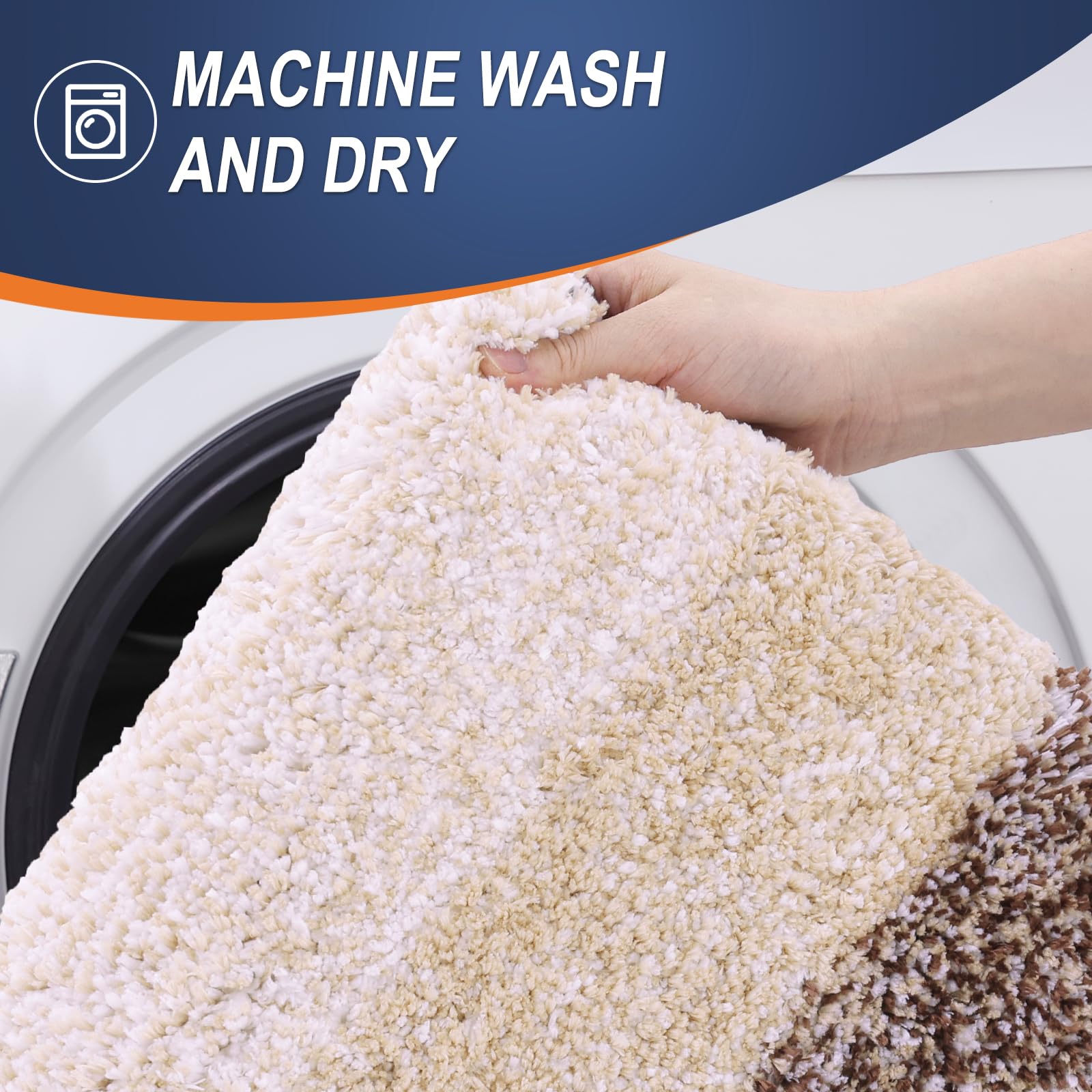 OLANLY Bathroom Rugs Sets 3 Piece, Soft Absorbent Microfiber Bath Mats and U-Shaped Contour Toilet Rug, Machine Wash Dry, Plush Shaggy Bath Mat Set for Bathroom (30"x20"+24"x16"+24"x20", Grey)