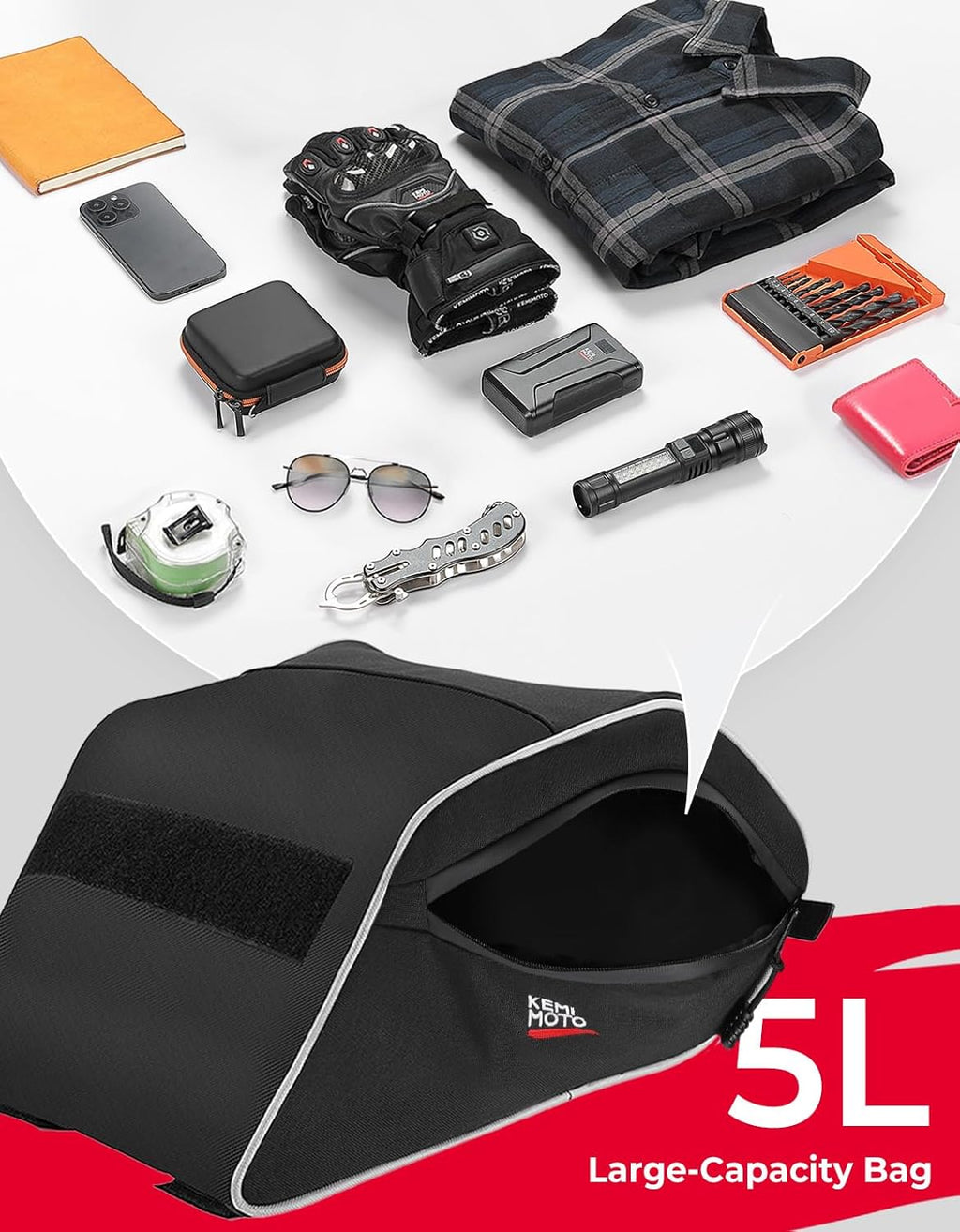 KEMIMOTO Storage Bag UTV Console Bag Compatible with Polaris General 1000/4 1000/ General XP 1000 2016 2017 2018 2019 2020 2021 2022 2023 2024 2025 2026