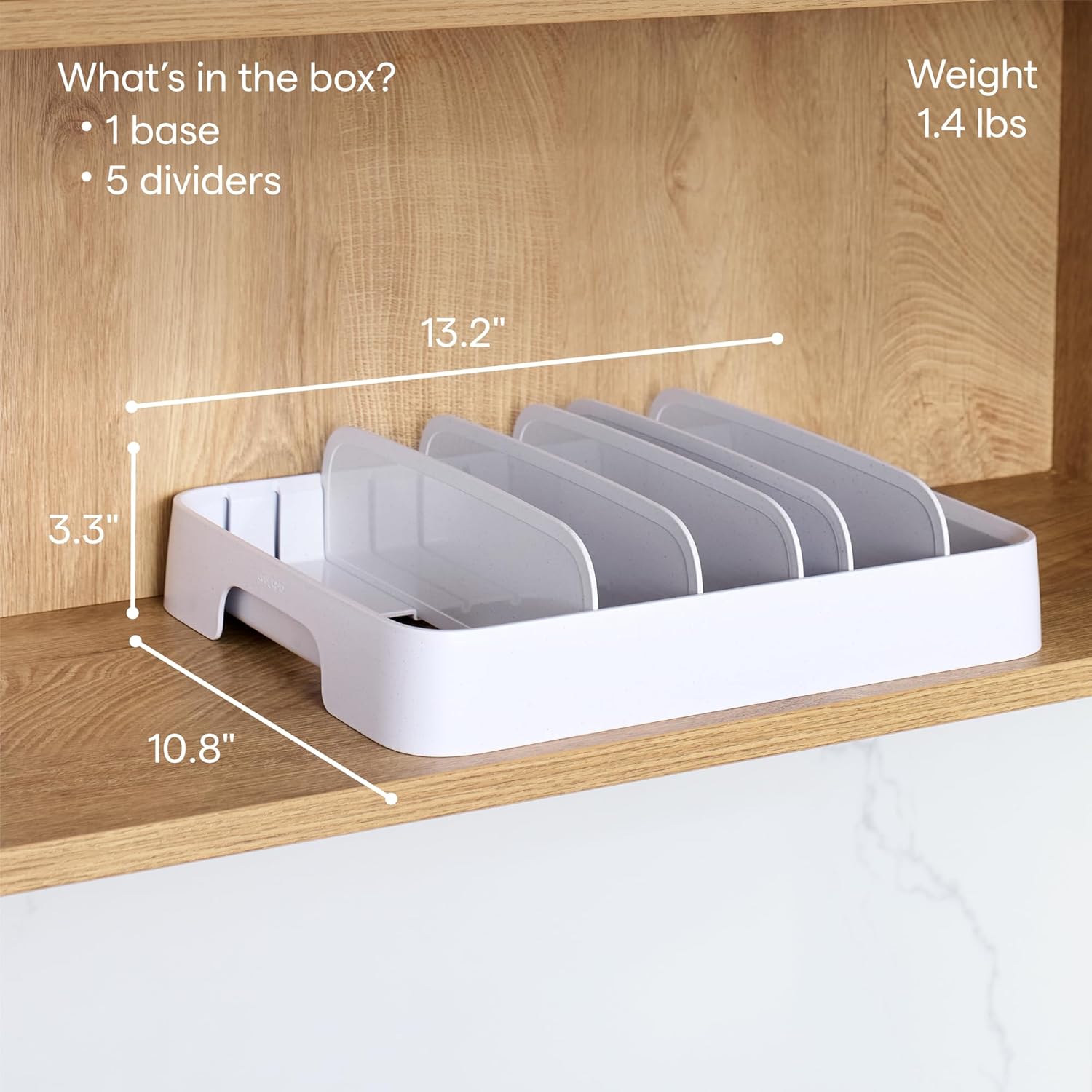 YouCopia StoraLid Adjustable Food Container Lid Organizer for Kitchen Cabinet Storage, Large 24 Lids, Premium Edition