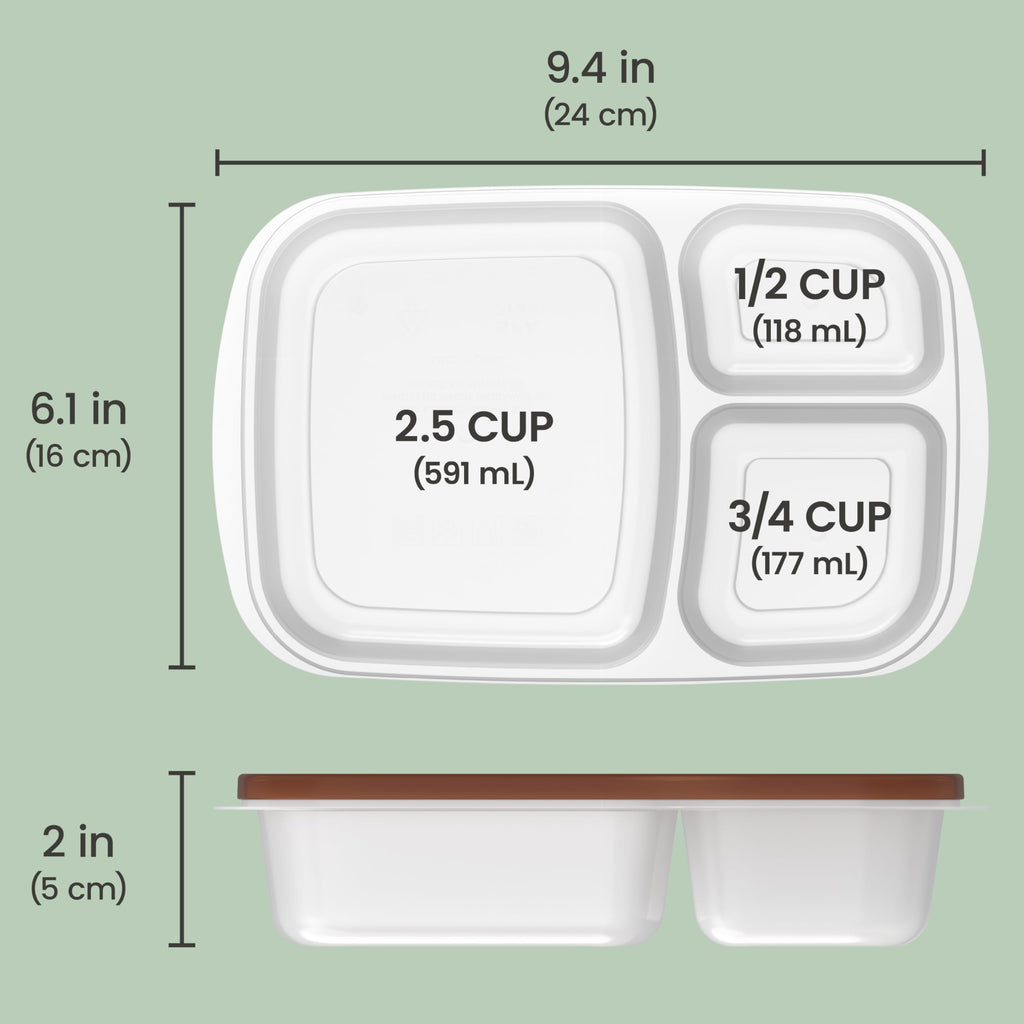 Bentgo Easyboxes - Original Stackable Lunch Boxes - Reusable 3-Compartment Food Containers for Kids and Adults - Bento Lunch Box for Meal Prep, School, & Work - BPA Free, Set of 4 (Classic)