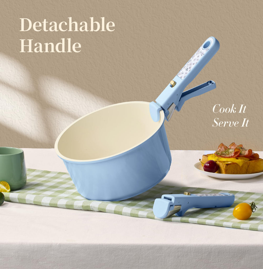 CAROTE 19pcs Pots and Pans Set, Nonstick Cookware Set Detachable Handle, Induction Kitchen Cookware Sets Non Stick with Removable Handle, RV Cookware Set, Oven Safe
