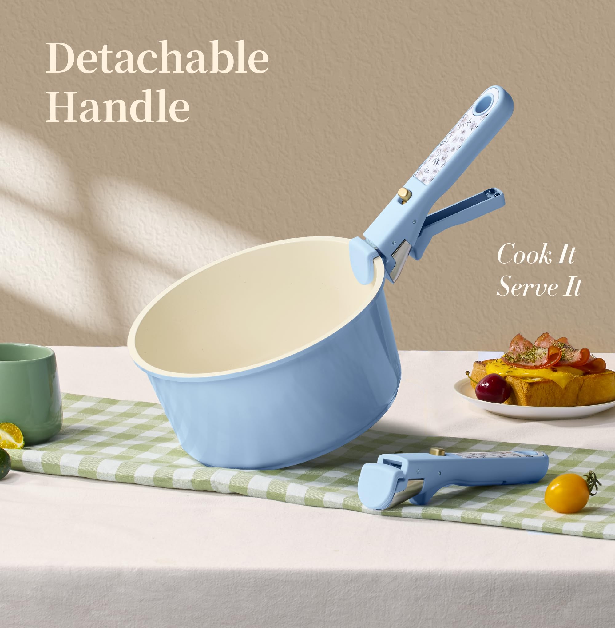 CAROTE 19pcs Pots and Pans Set, Nonstick Cookware Set Detachable Handle, Induction Kitchen Cookware Sets Non Stick with Removable Handle, RV Cookware Set, Oven Safe