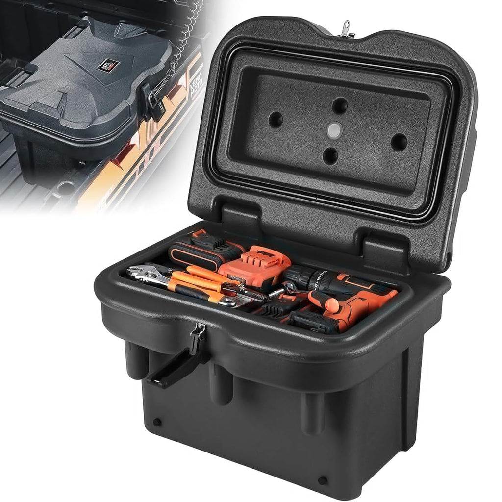 KEMIMOTO UTV Bed Storage Box 5.5GAL Compatible with Polaris Ranger 1000/XP 900 570 500 General 1000 4 2016 2017 2018 2019 2020 2021 2022 2023 2024 2025 2026, Low-Density Polyethylene Cargo Storage Box