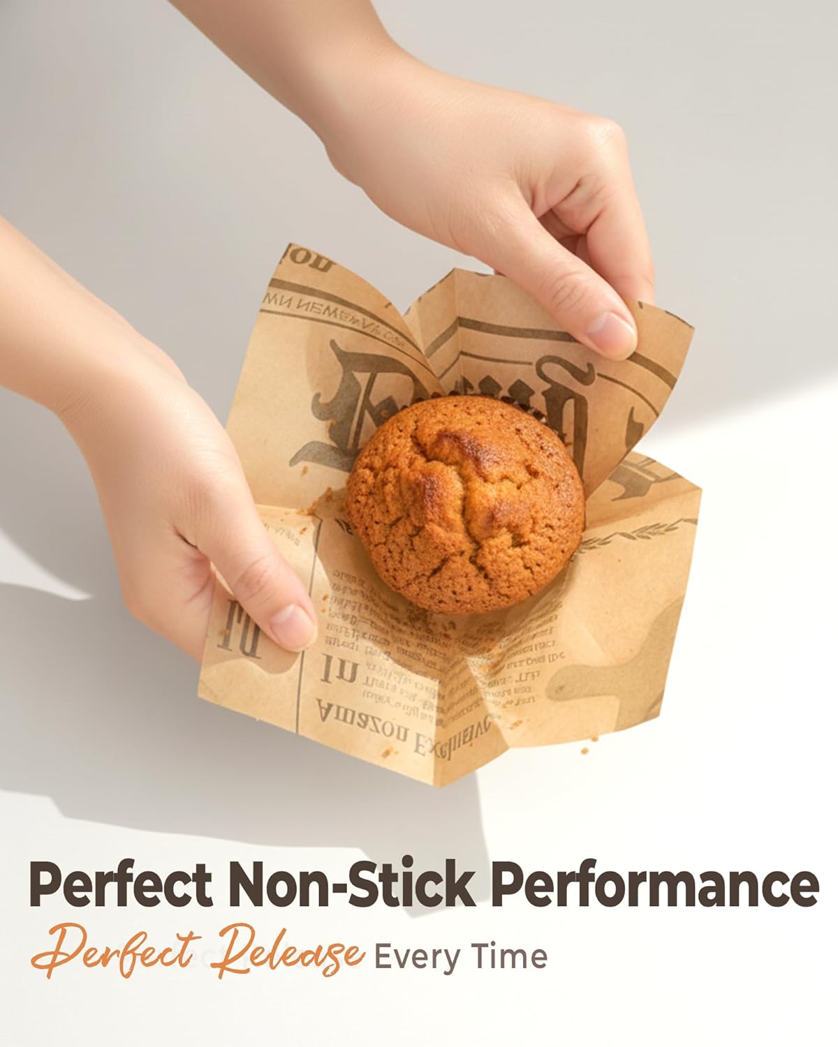 200pcs Standard Tulip Cupcake Liners for Baking, Newspaper Print Parchment Paper Muffin Liners, Grease Resistant Cupcake Wrappers for Parties, Weddings, Birthdays