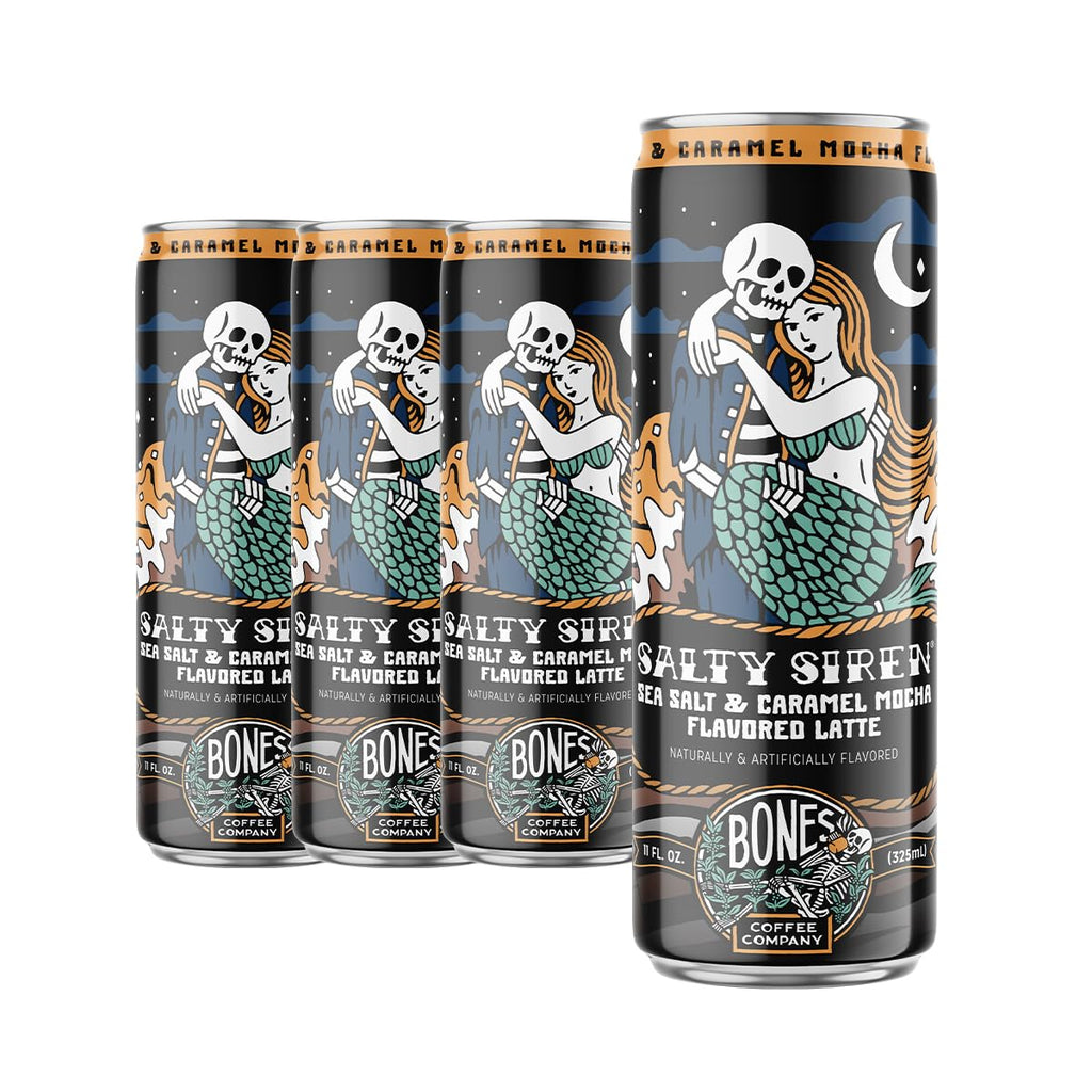 Bones Coffee Company S'mores Iced Coffee Latte - S'mores Flavored Canned Coffee Drink - 12 Pack Cans - 11 Oz Each