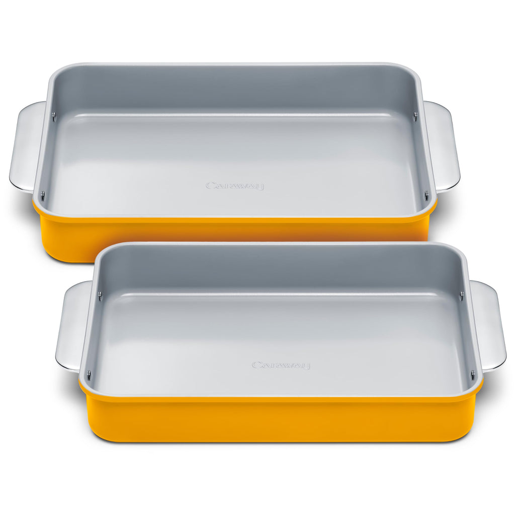 Caraway Non-Stick Ceramic 9”x13” Rectangle Pan - Naturally Slick Ceramic Coating - Non-Toxic, PTFE & PFOA Free - Perfect for Brownies, Lasagnas, and More - Cream