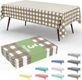 Smiry 3 Pack Red Gingham Disposable Tablecloths - 54" x 108" Heavy Duty Plastic Table Cloth, Waterproof Buffalo Plaid Table Covers for Picnic, Banquets, Outdoor Parties