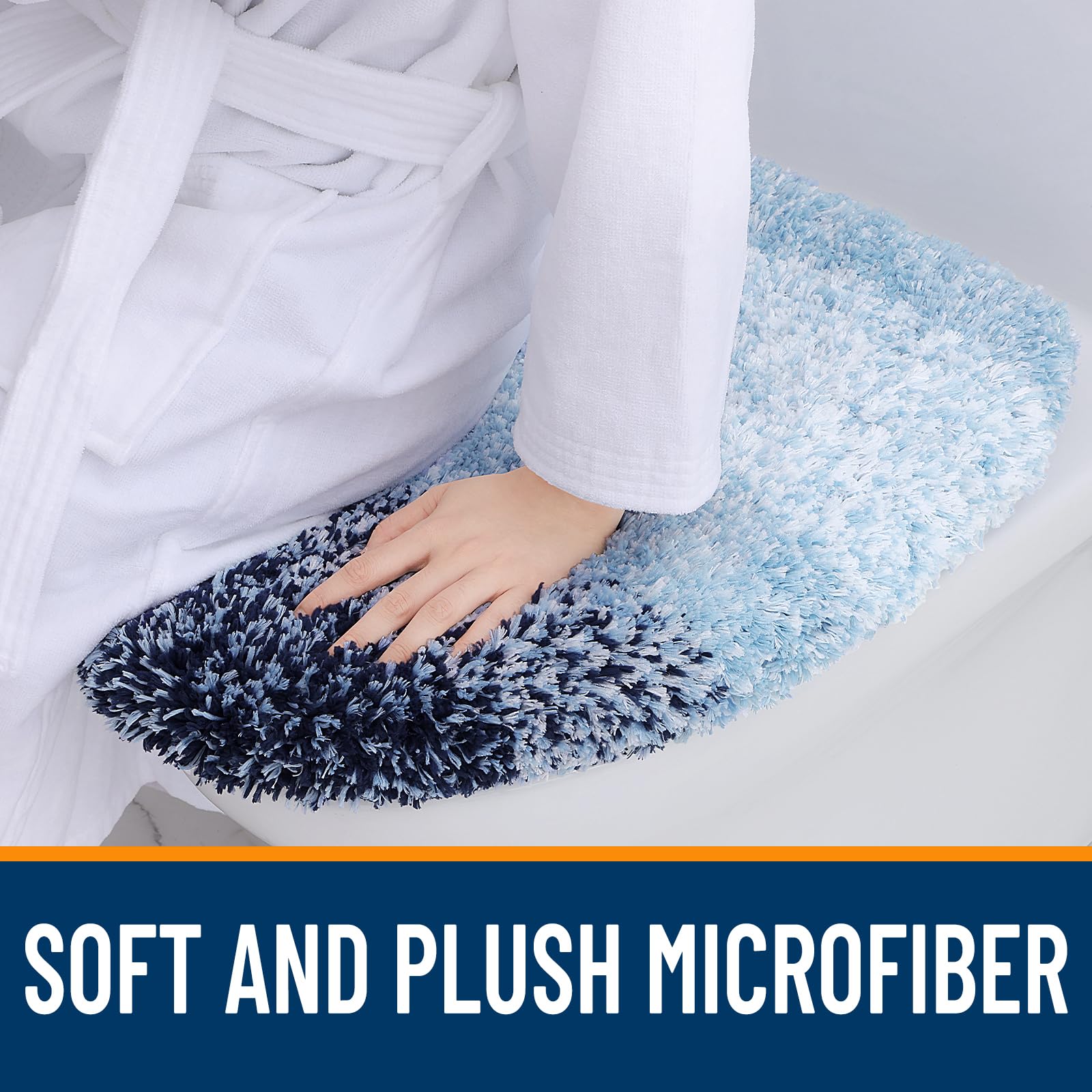 OLANLY Soft Microfiber Bathroom Toilet Lid Cover, Machine Washable Seat Covers, 17.5x15, Stays in Place Rubber Backing, Fits Most Round, Elongated and Oblong Lids, Accessories Decor, Gray