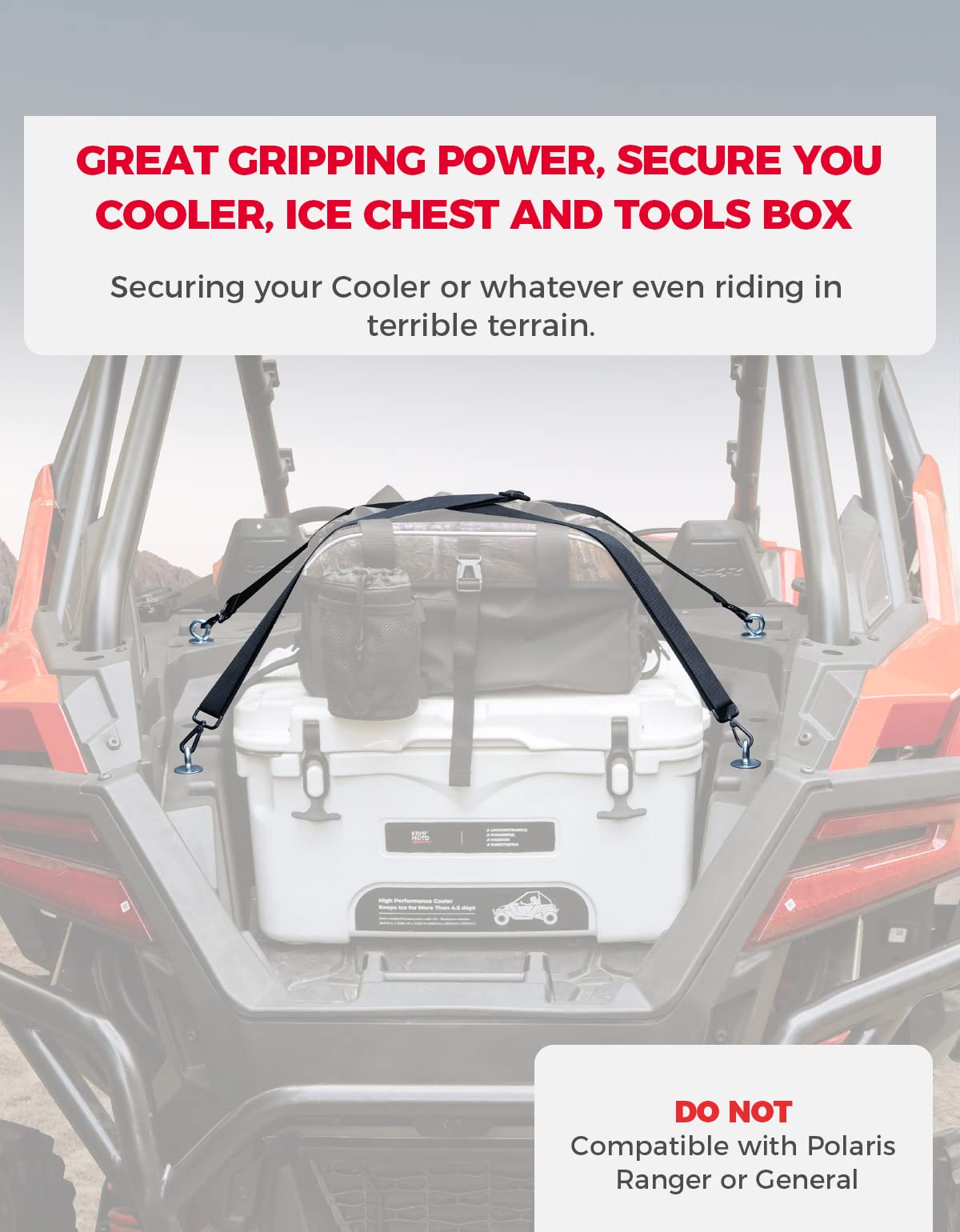 KEMIMOTO UTV Tie Down Anchors, Bed Anchors Compatible with Polaris RZR 800 900 1000 XP Turbo Pro Sportsman 450 570 850 ACE-(Set of 5), Compatible with RZR Cooler Mount RZR XP Accessories