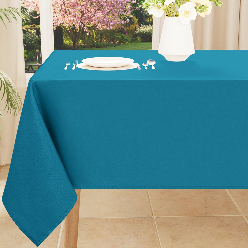 Smiry Rectangle Table Cloth, Waterproof Anti-Scratch Polyester Tablecloth, Decorative Washable Fabric Table Cover for Dining, Buffet, Parties and Outdoor, 60x84, Black