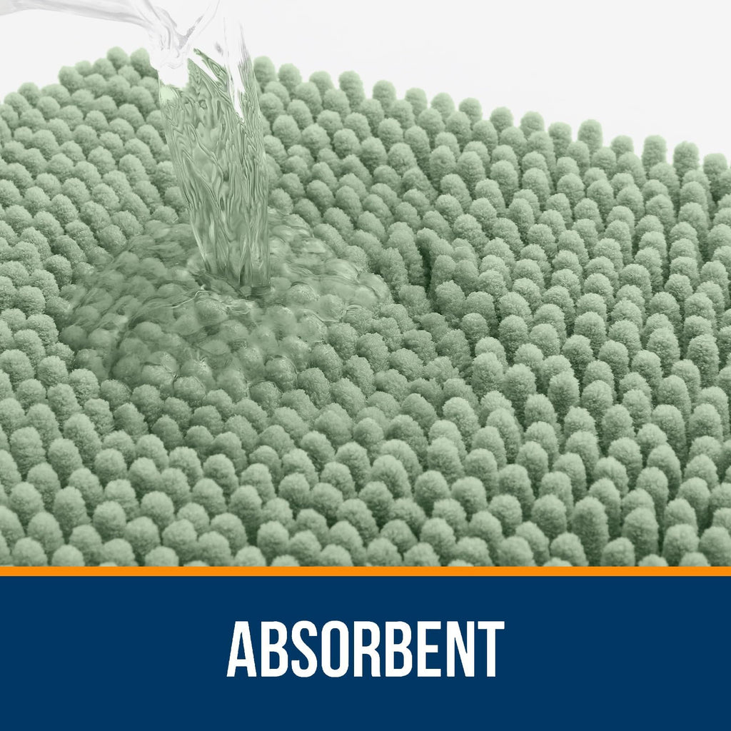 OLANLY Bathroom Rugs Sets 3 Piece, Soft Absorbent Chenille Bath Mats and U-Shaped Contour Toilet Rug, Quick Dry, Home Decor Accessories, Bath Mat Set for Bathroom (30"x20"+24"x16"+24"x20", Grey)