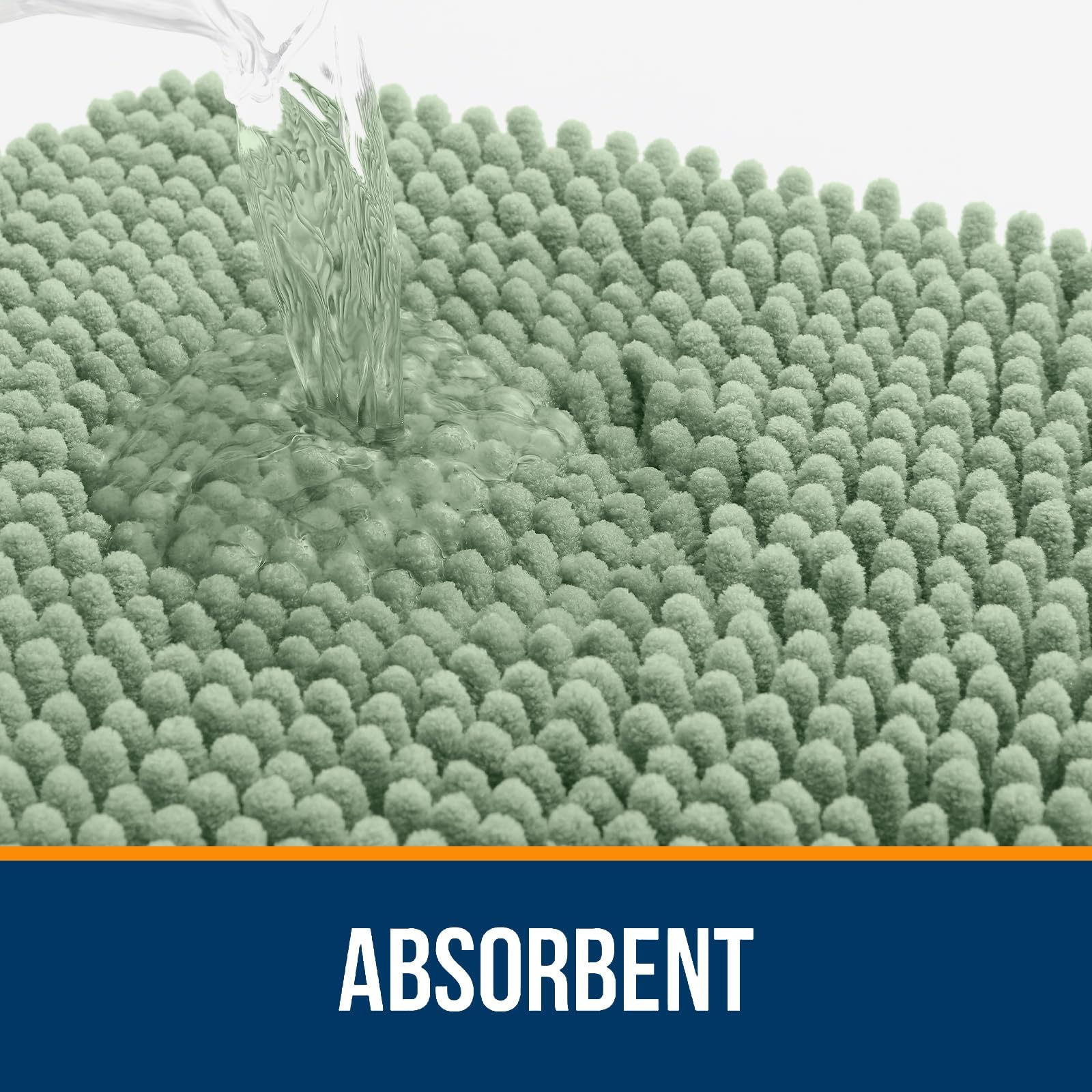 OLANLY Bathroom Rugs Sets 3 Piece, Soft Absorbent Chenille Bath Mats and U-Shaped Contour Toilet Rug, Quick Dry, Home Decor Accessories, Bath Mat Set for Bathroom (30"x20"+24"x16"+24"x20", Grey)