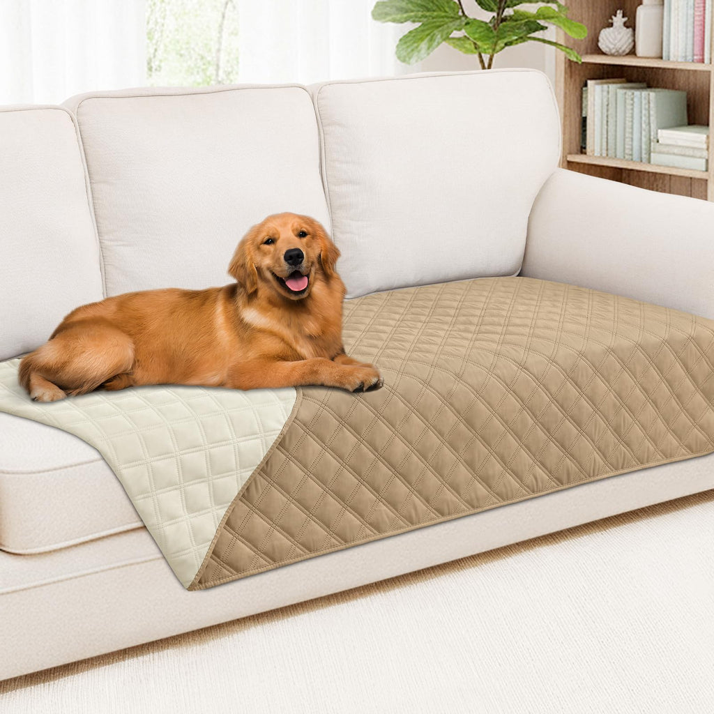 Smiry Waterproof Couch Covers for Dogs Washable, Reversible Pet Couch Covers for 3 Cushion Sofa Pet Friendly, Soft Sofa Furniture Protector for Dogs Cat Kids, Checkered (30"x70", Grey/Dark Grey)