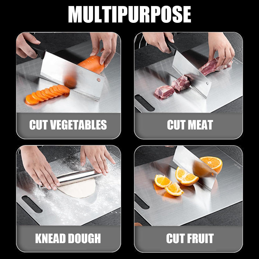 Titanium Cutting Board - 2025 New Upgrade 100% Pure Titanium Cutting Boards for Kitchen Double Sided Titanware Cutting Board,Hygiene Durable Dishwasher Safe Chopping Board,1PC (12"L x 9"W)