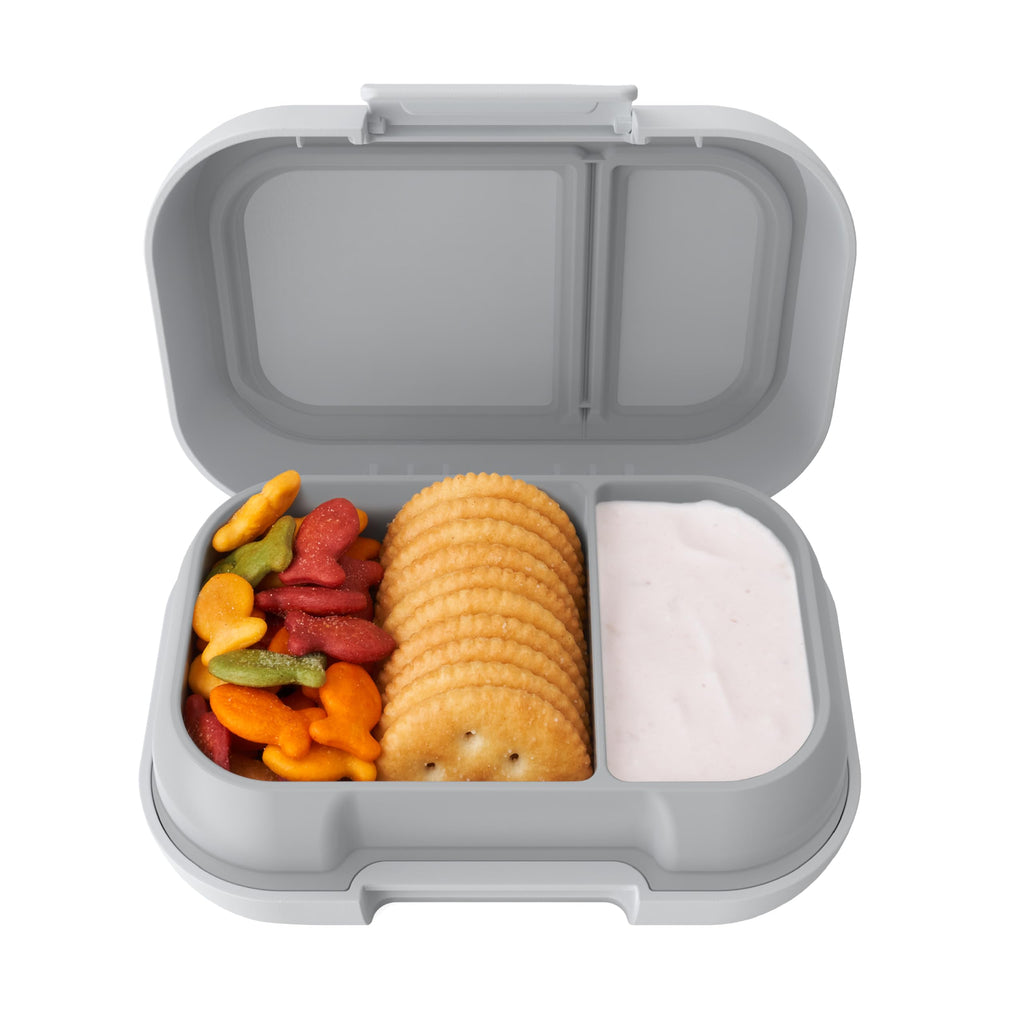 Bentgo Kids Snack - 2 Compartment Leak-Proof Bento Box Container for Snacks and Small Meals, Easy-Open Latch, Dishwasher Safe, BPA-Free for School, Daycare, & Sports - Ideal for Ages 3+ (Green/Navy)