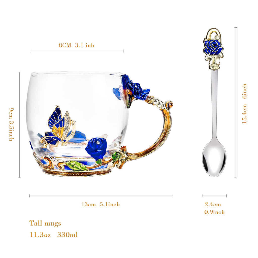 OEAGO Gifts for Mom Women Mothers Day Valentines Day Gifts Glass Coffee Enamels Mug Best Birthday Valentine's for Her Girlfriend Wife from Daughter Son Tea Cup Christmas Stocking Stuffers