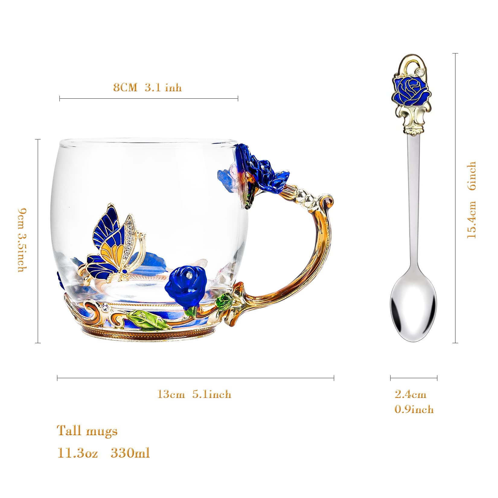 OEAGO Gifts for Mom Women Mothers Day Valentines Day Gifts Glass Coffee Enamels Mug Best Birthday Valentine's for Her Girlfriend Wife from Daughter Son Tea Cup Christmas Stocking Stuffers