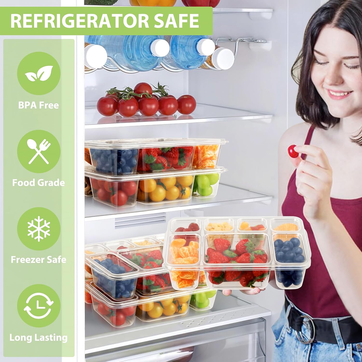 Freshmage 2 Pack Salad Lunch Containers & Snackle Box Containers