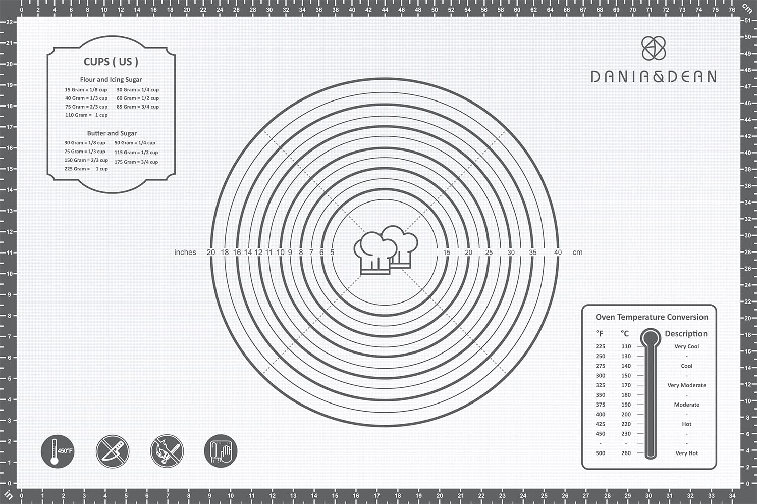 26x16 Inch Extra Thick Silicone Baking Mat with Measurements, Non-slip and Reusable - For Cookies, Bread, Pastry