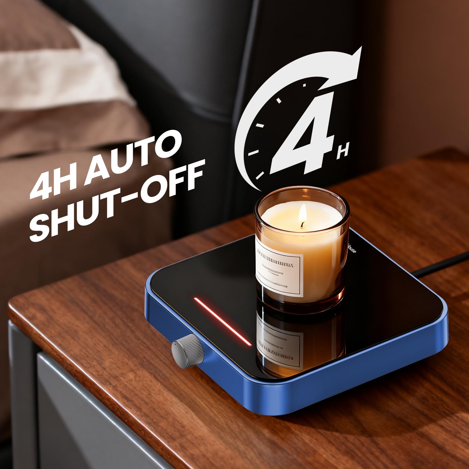 Maestri House Mug Warmer, Electric Coffee Cup Warmer for Desk with 3-Temp Settings,Auto Shut Off, Constant Temperature Heating for Beverage, Milk, Tea and Hot Chocolate at Home & Office (Wood Grain)