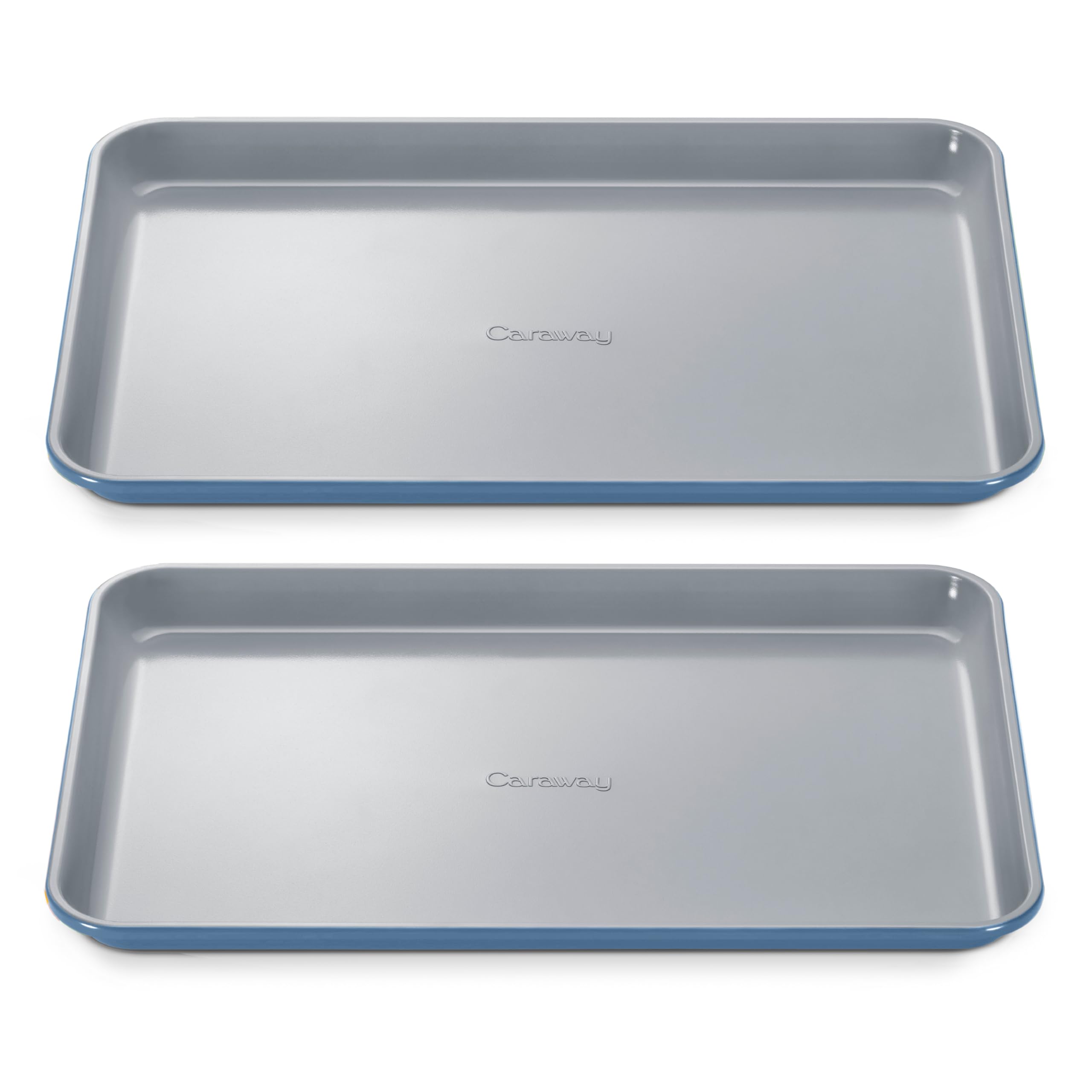Caraway Non-Stick Ceramic Medium Baking Sheet Duo - Naturally Slick Ceramic Coating - Non-Toxic, PTFE & PFOA Free - Perfect for Baking, Roasting, and More - Medium (15" x 10") - Cream