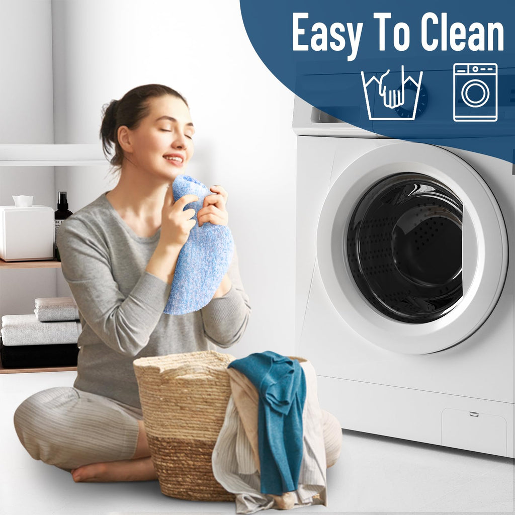 OLANLY Soft Microfiber Bathroom Toilet Lid Cover, Machine Washable Seat Covers, 17.5x15, Stays in Place Rubber Backing, Fits Most Round, Elongated and Oblong Lids, Accessories Decor, Gray