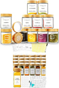 AISIPRIN 4oz Spice Jars with Lable 24 pcs & 8oz Spice Jars with Lable 12 pcs