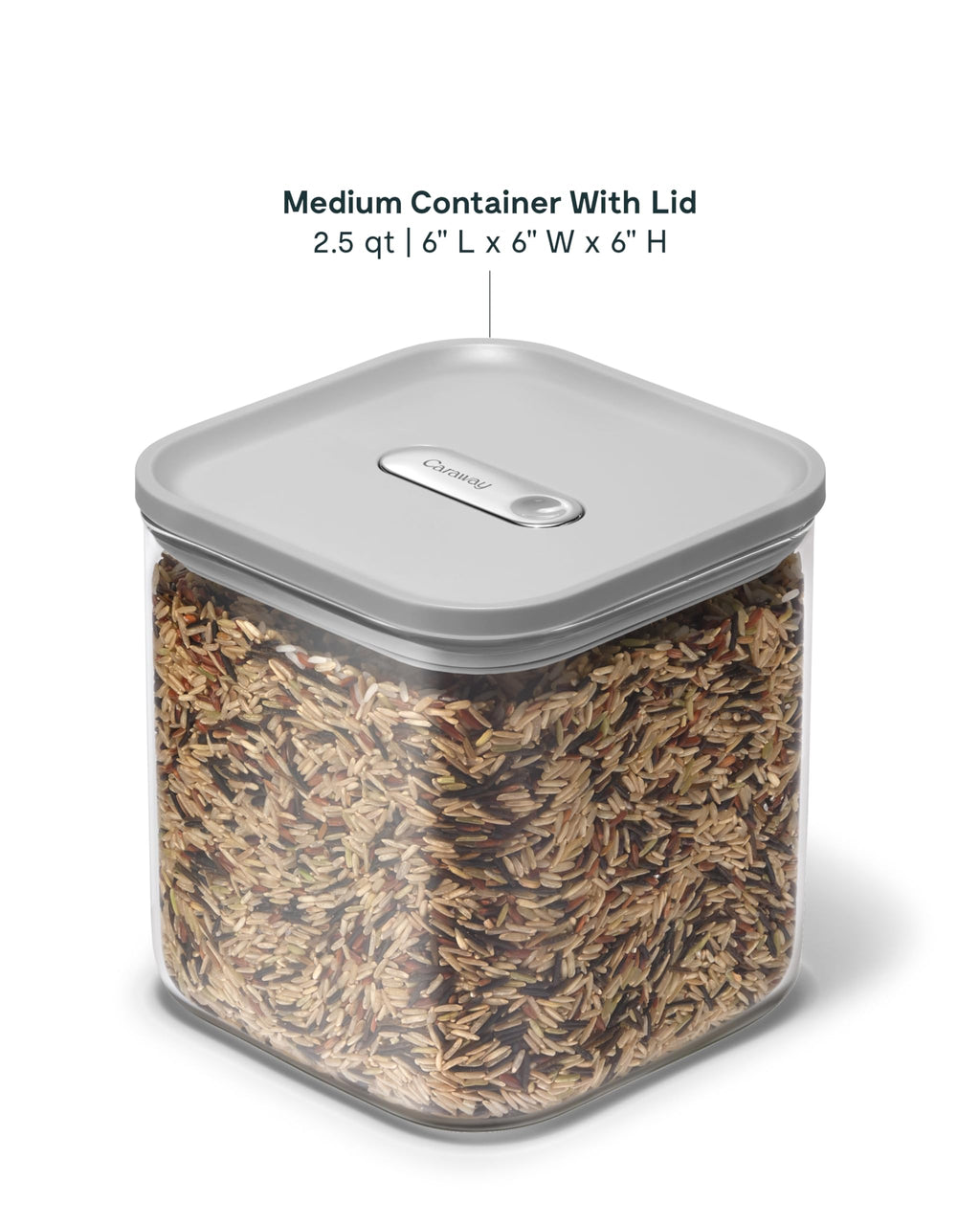 Caraway 4qt Glass Airtight Food Storage Container with Lid – Non-Toxic, BPA-Free Kitchen Storage Container – Stackable, Space-Saving Airtight Container for Dry Goods and More - Cream
