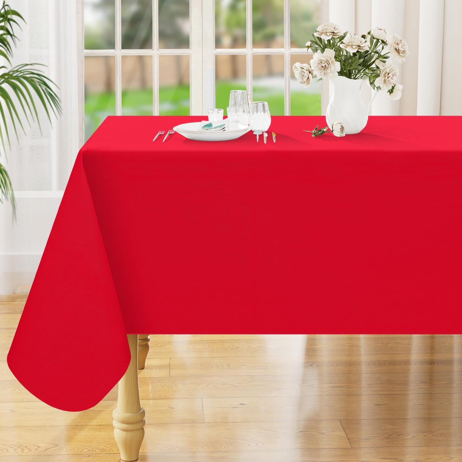 Smiry Rectangle Table Cloth 60x84 Inch, Waterproof Wipeable Vinyl Tablecloths Protector, Oil Spill Proof Plastic Table Cover for Dining, Picnic, Camping, Outdoor, Clear