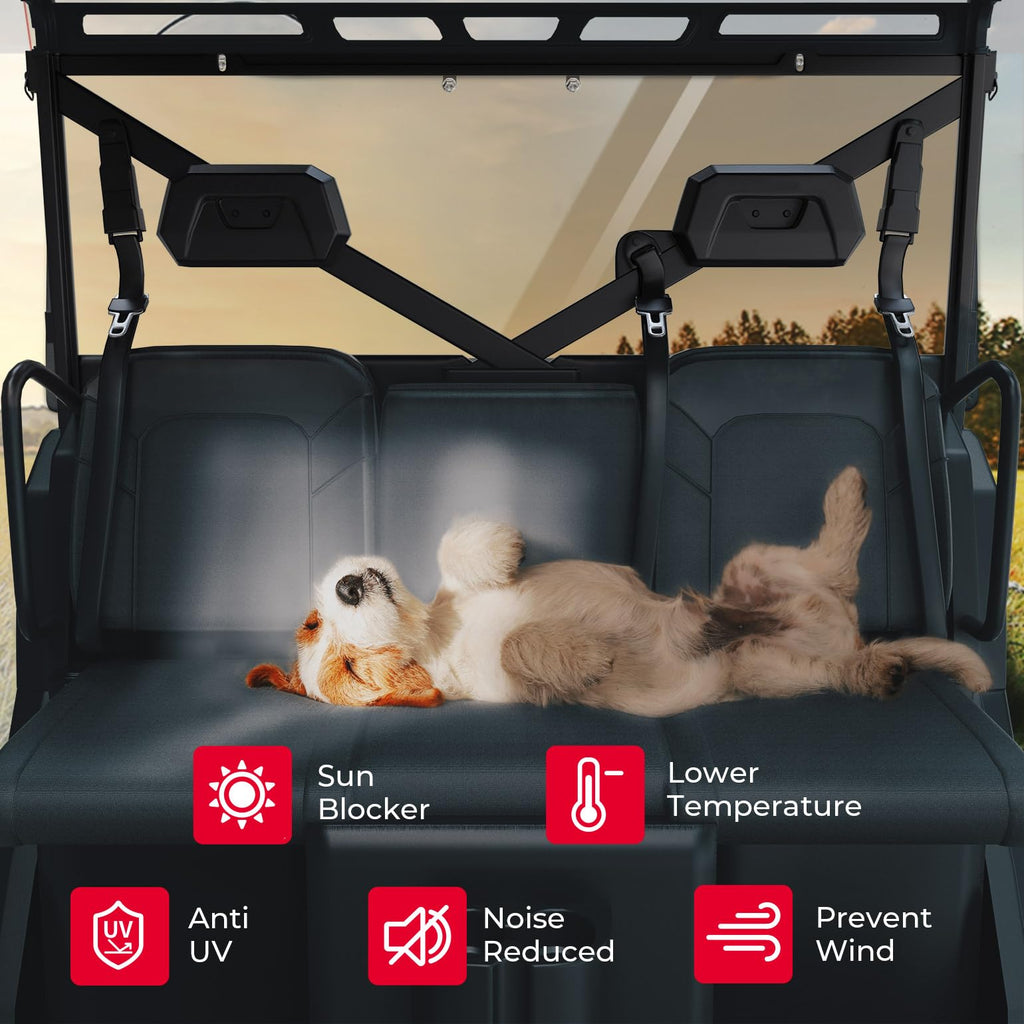 KEMIMOTO Hard Coated Rear Window, Pre-installed Back Windshield Compatible with Polaris Ranger XP 1000/Crew 2017-2026, Polaris Ranger 1000/Crew 2020-2026, Ranger XP 900/Crew 2013-2019