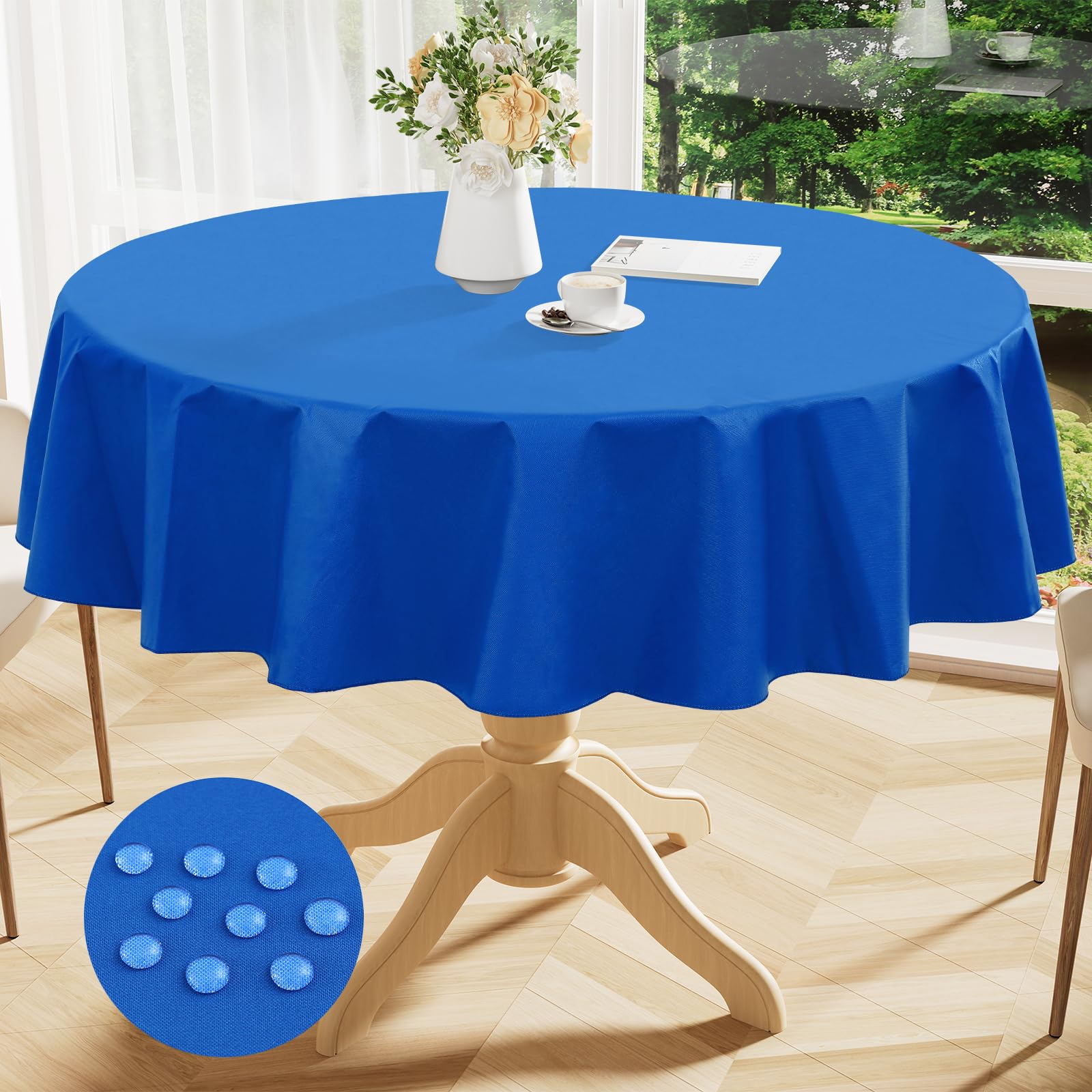 Smiry Rectangle Table Cloth 60x84 Inch, Waterproof Wipeable Vinyl Tablecloths Protector, Oil Spill Proof Plastic Table Cover for Dining, Picnic, Camping, Outdoor, Clear
