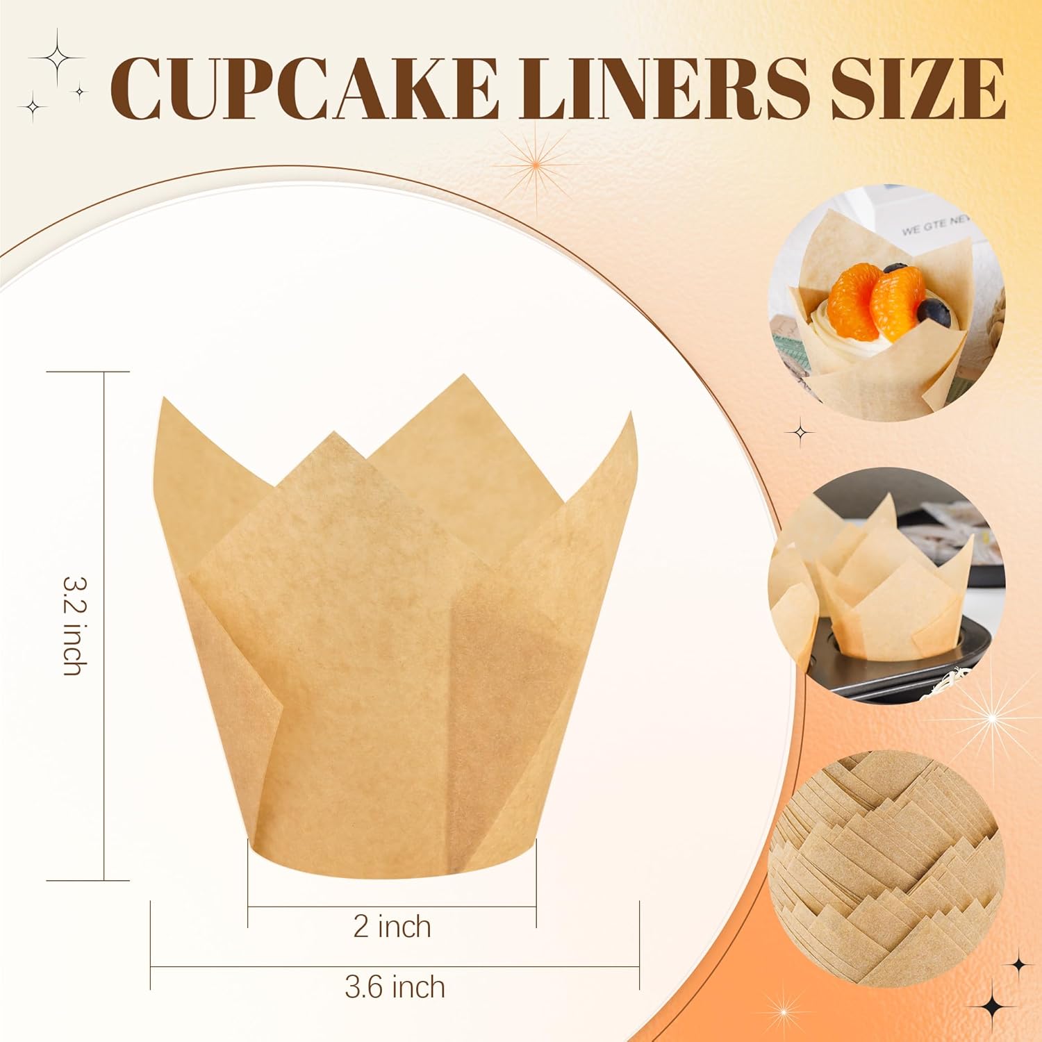 200PCS Tulip Cupcake Liners Muffin Liners for Baking Greaseproof Cupcake Wrappers Standard Size, Perfect for Parties Holidays Homemade Cupcakes and Bakery (Mixed Color)
