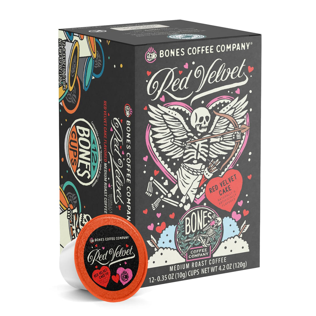 Bones Coffee Company Flavored Coffee Bones Cups Highland Grog Butterscotch Caramel | 12ct Single-Serve Coffee Pods Compatible with Keurig 1.0 & 2.0 Keurig Coffee Maker