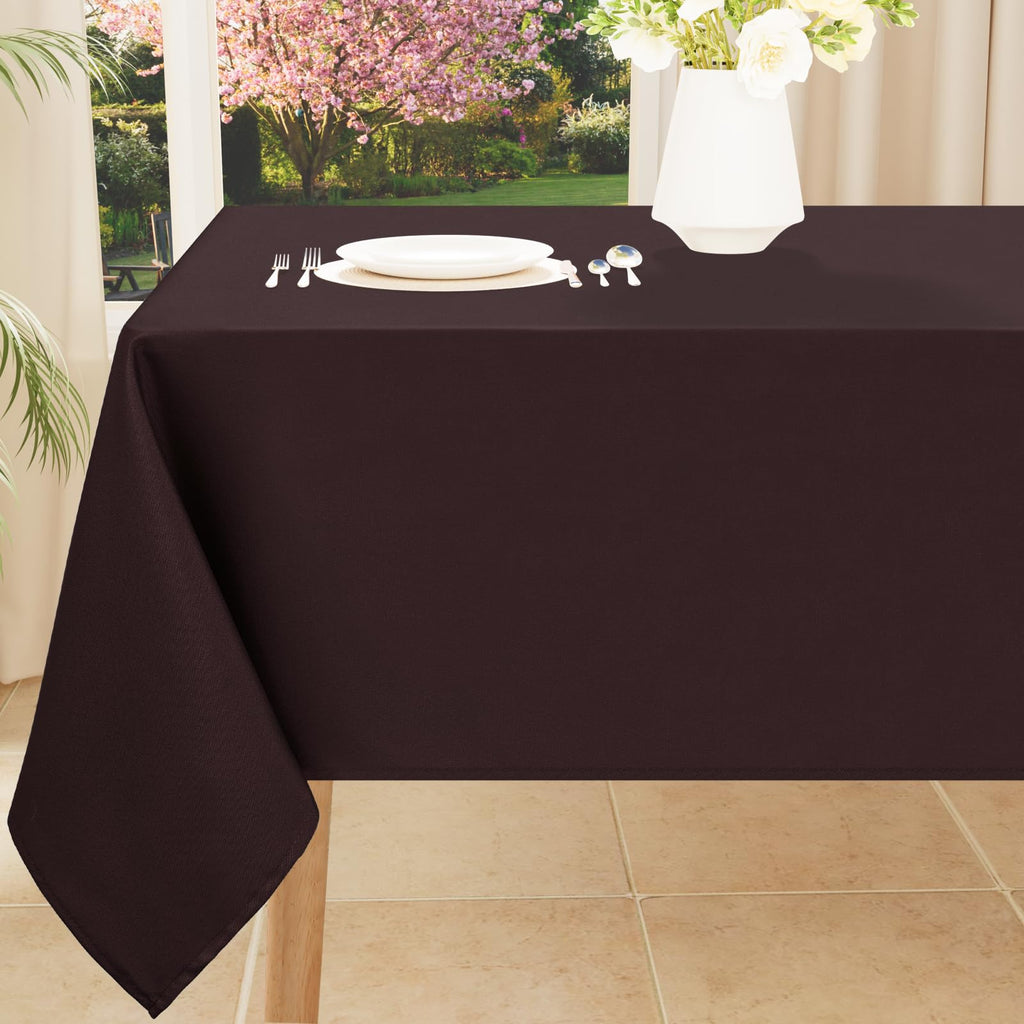 Smiry Rectangle Table Cloth, Waterproof Anti-Scratch Polyester Tablecloth, Decorative Washable Fabric Table Cover for Dining, Buffet, Parties and Outdoor, 60x84, Black