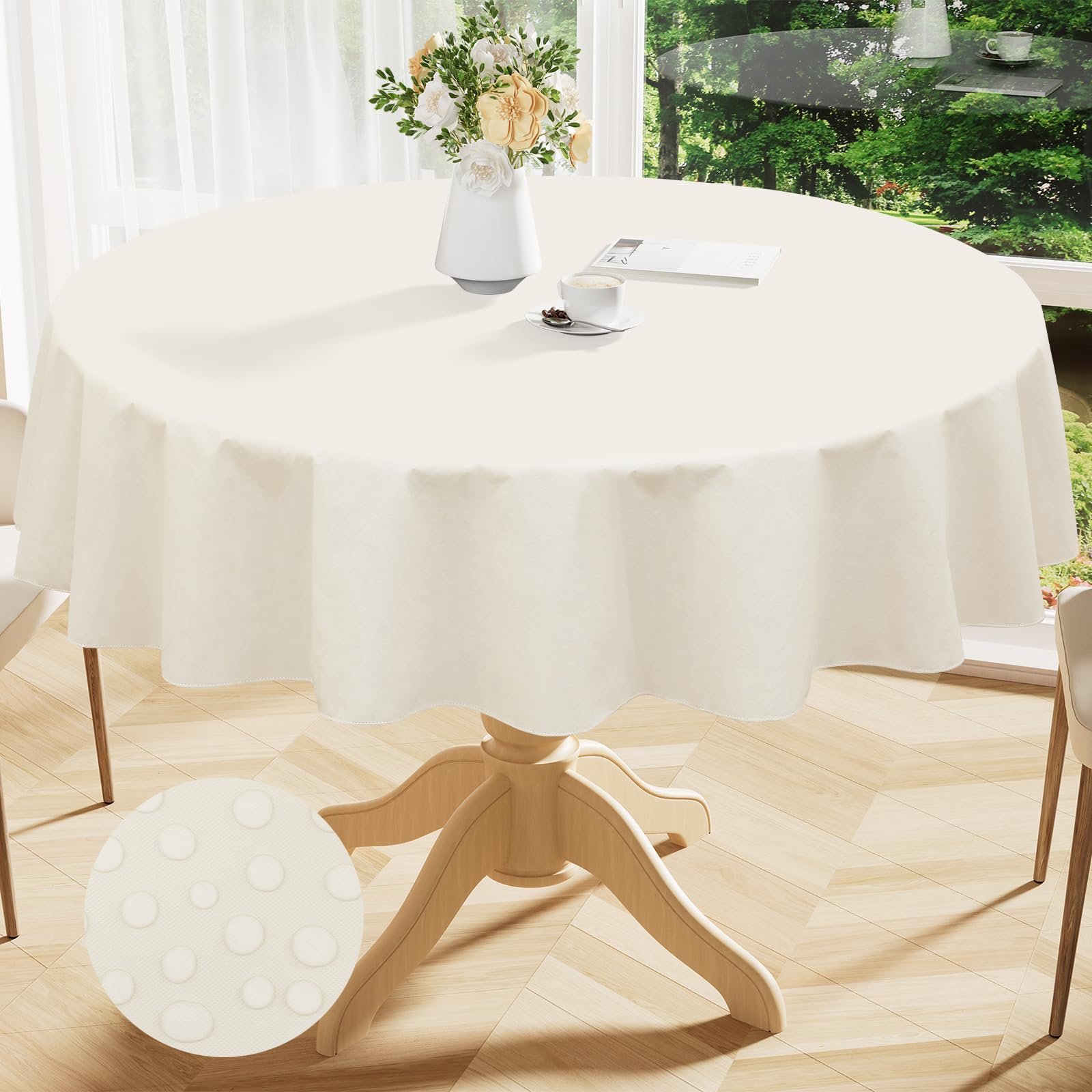 Smiry Rectangle Table Cloth 60x84 Inch, Waterproof Wipeable Vinyl Tablecloths Protector, Oil Spill Proof Plastic Table Cover for Dining, Picnic, Camping, Outdoor, Clear