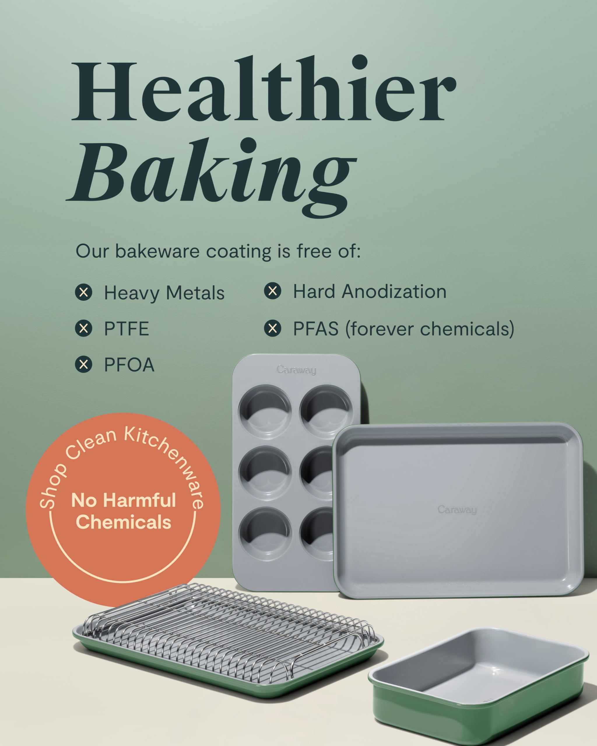 Caraway Non-Stick Ceramic 9”x13” Rectangle Pan - Naturally Slick Ceramic Coating - Non-Toxic, PTFE & PFOA Free - Perfect for Brownies, Lasagnas, and More - Cream
