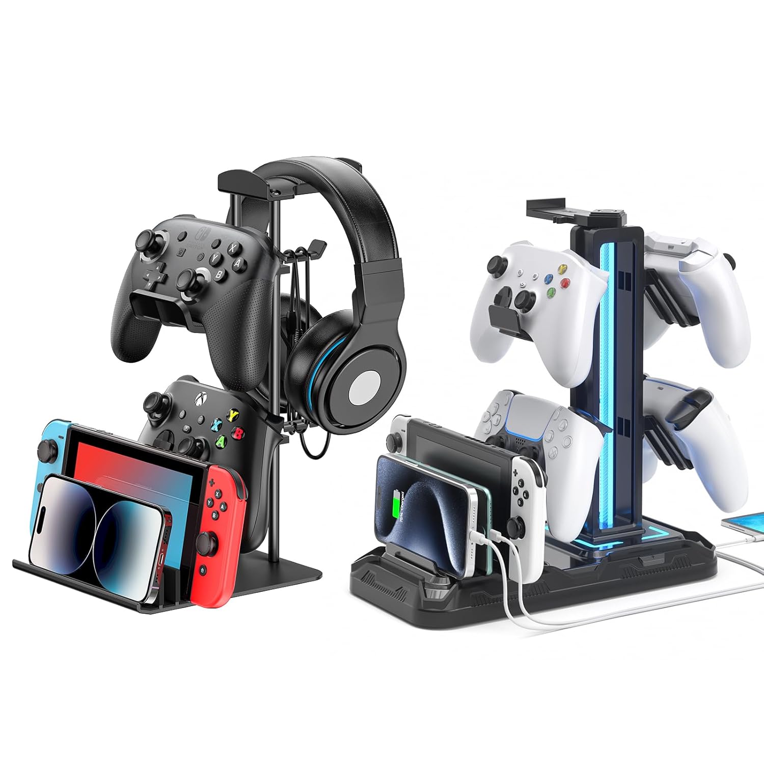 KDD Headphone Stand, Controller Holder - Headset Holder for Desk & Headset Stand with Phone Holder