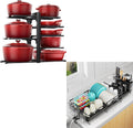 ORDORA Pots and Pans Organizer Rack for Cabinet, 15.83" Height & Extendable Large Dish Drying Rack for Kitchen Counter