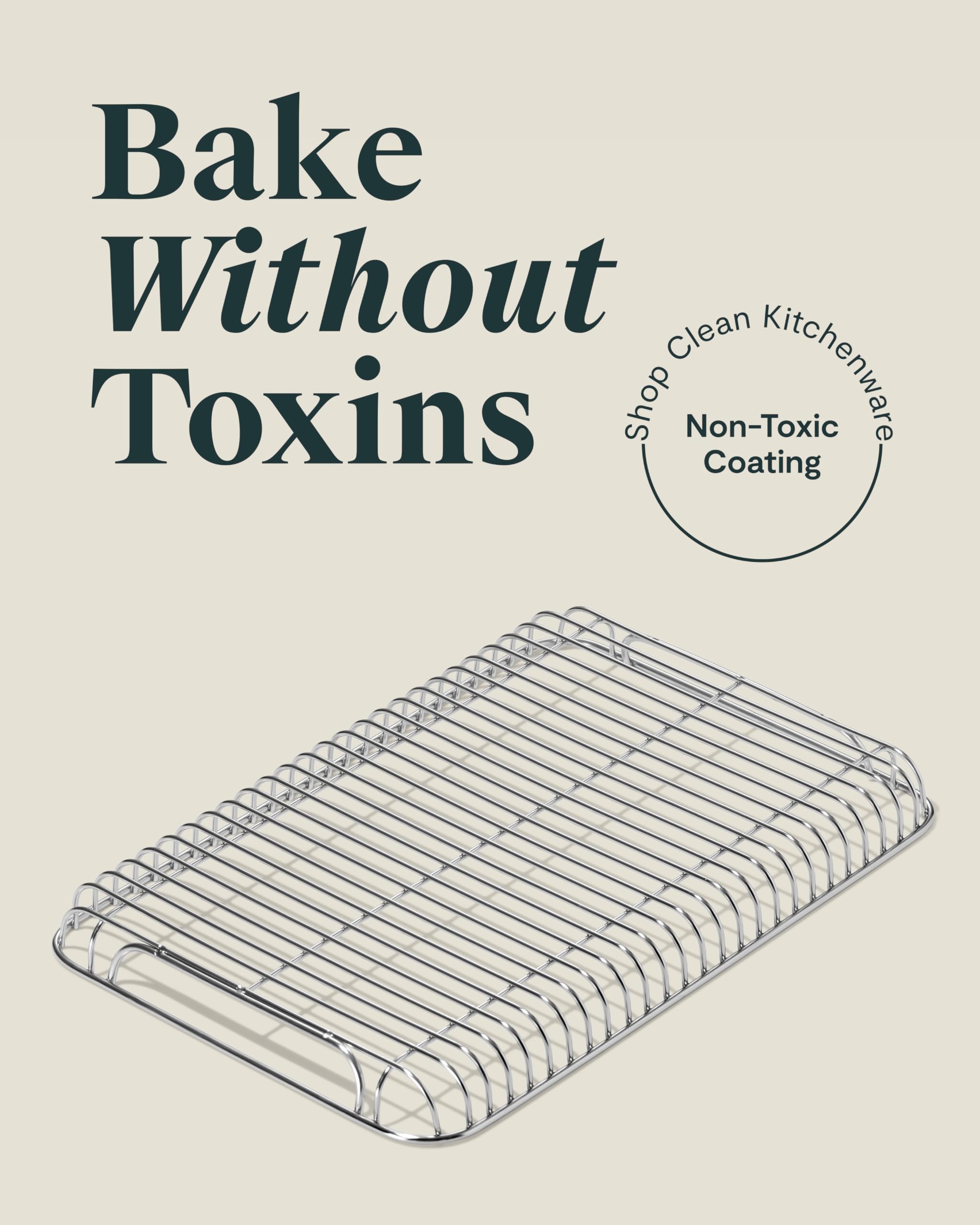 Caraway Stainless Steel Cooling Rack - 18" x 13" - For Cooling Baked Goods, Icing, & More - Designed to Fit Into Our Large Baking Sheet