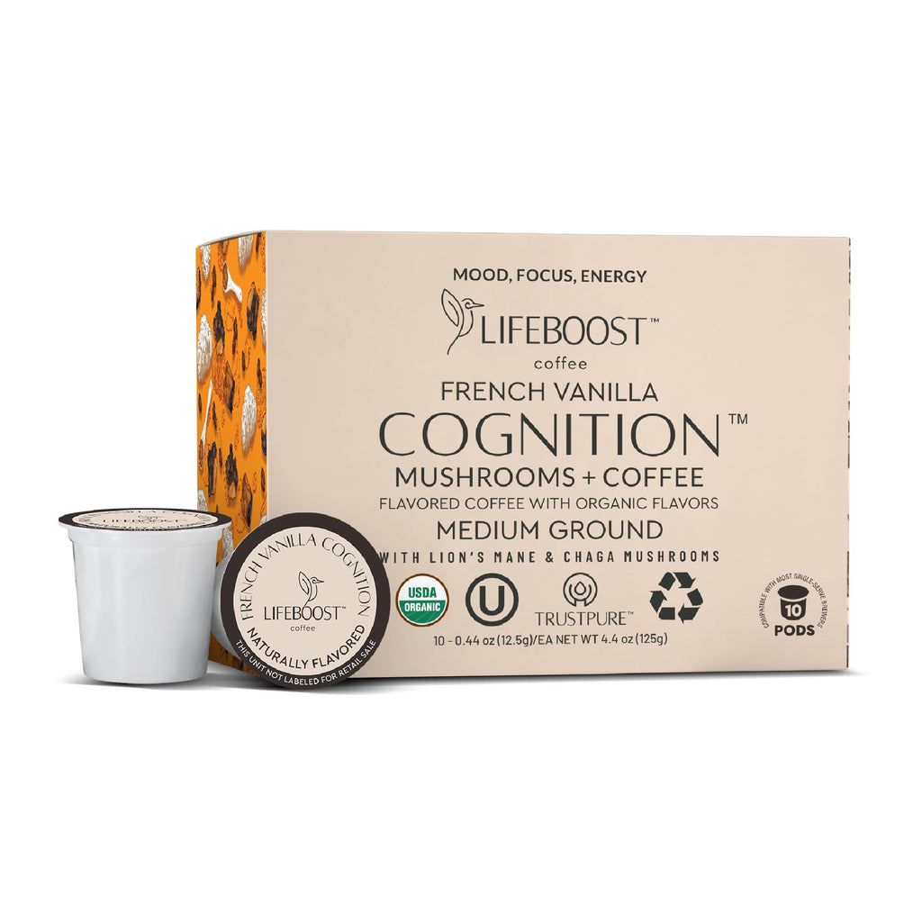 Lifeboost Medium Roast Low Acid Coffee K Cups - Single Origin Mold Free Non-GMO Organic Coffee Pods - Compatible with Keurig & Keurig 2 Machines - 10 Count
