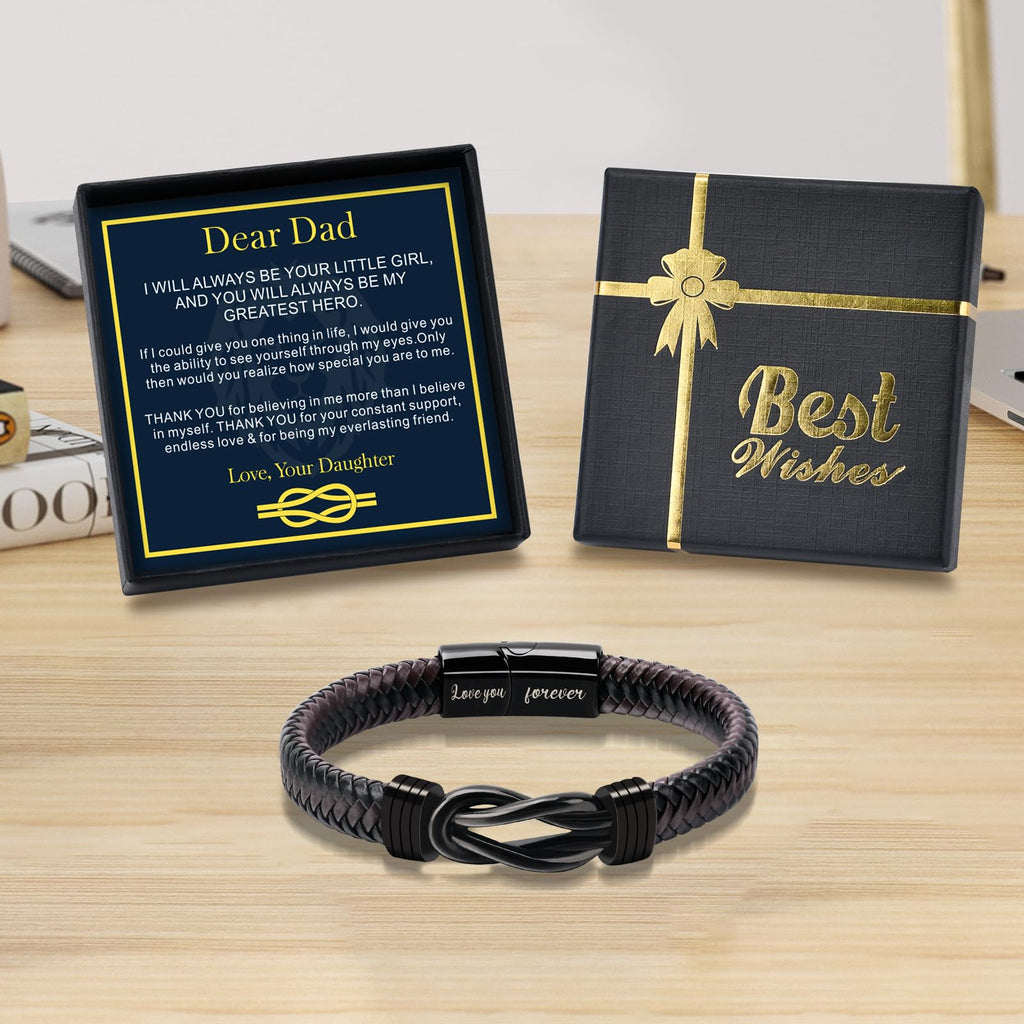 Bracelets Gifts for Men: Valentines Day Gifts for Him Leather Couples Bracelets Anniversary Romantic Gifts for Boyfriend Husband from Wife Valentine's Birthday Christmas