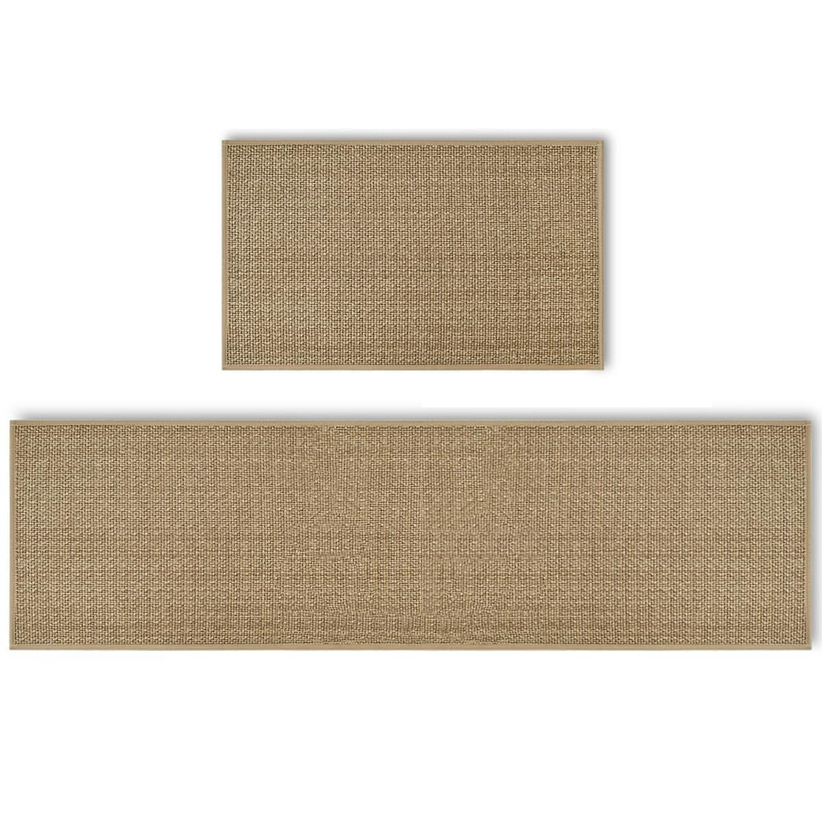 Artoid Mode Washable Non Slip Kitchen Rugs and Mats Set of 2, Rubber Backing Absorbent Kitchen Mats for Floor Front of Sink - 17x29 and 17x47 Inch