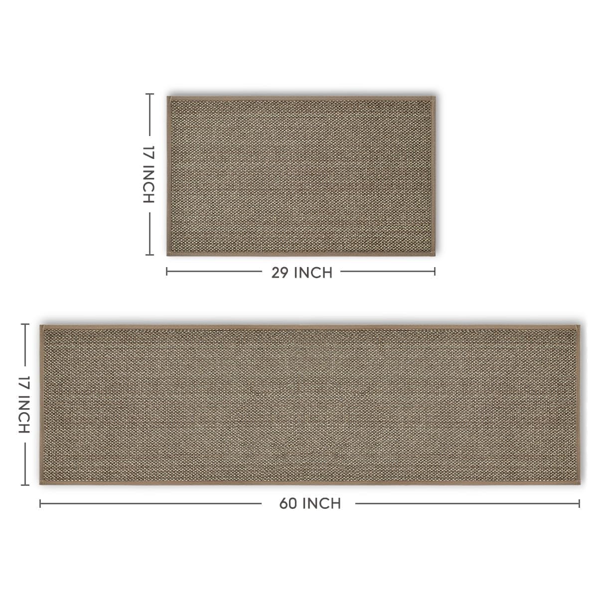 Artoid Mode Washable Non Slip Kitchen Rugs and Mats Set of 2, Rubber Backing Absorbent Kitchen Mats for Floor Front of Sink - 17x29 and 17x47 Inch