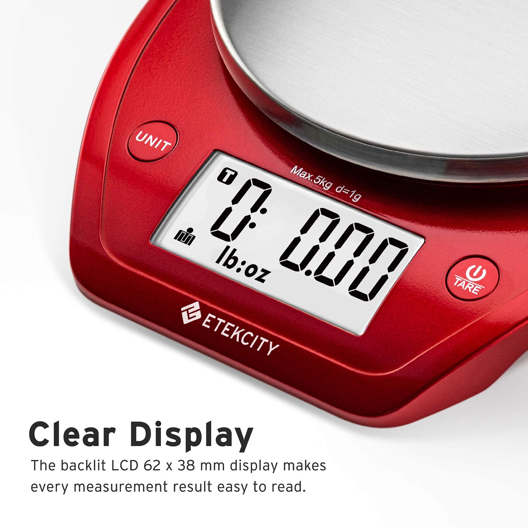 Etekcity 0.1g Food Kitchen Scale, Bowl, Digital Grams and Ounces for Weight Loss, Dieting, Baking, Cooking, and Meal Prep, 11lb/5kg, Stainless Steel Silver