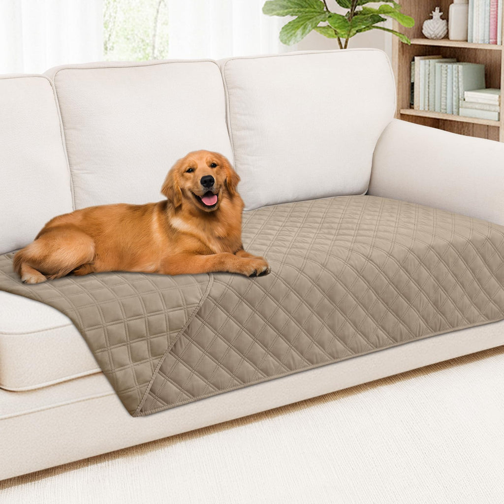 Smiry Waterproof Couch Covers for Dogs Washable, Reversible Pet Couch Covers for 3 Cushion Sofa Pet Friendly, Soft Sofa Furniture Protector for Dogs Cat Kids, Checkered (30"x70", Grey/Dark Grey)