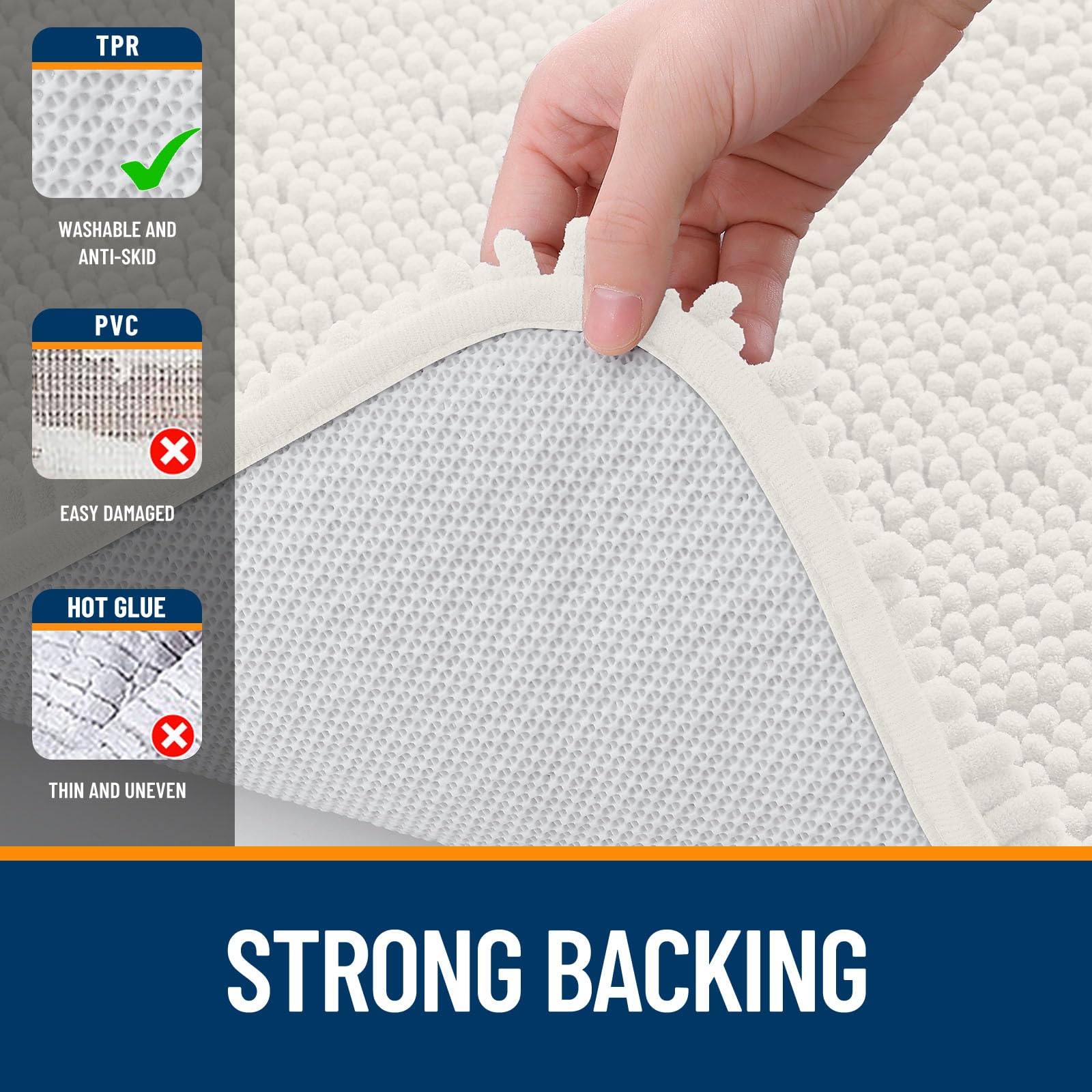 OLANLY 30-inch Round Bathroom Rugs, Extra Soft and Absorbent Chenille Bath Rugs, Quick Dry Machine Washable Bath Mats for Bathroom Floor, Tub and Shower, Home Decor Accessories, Grey