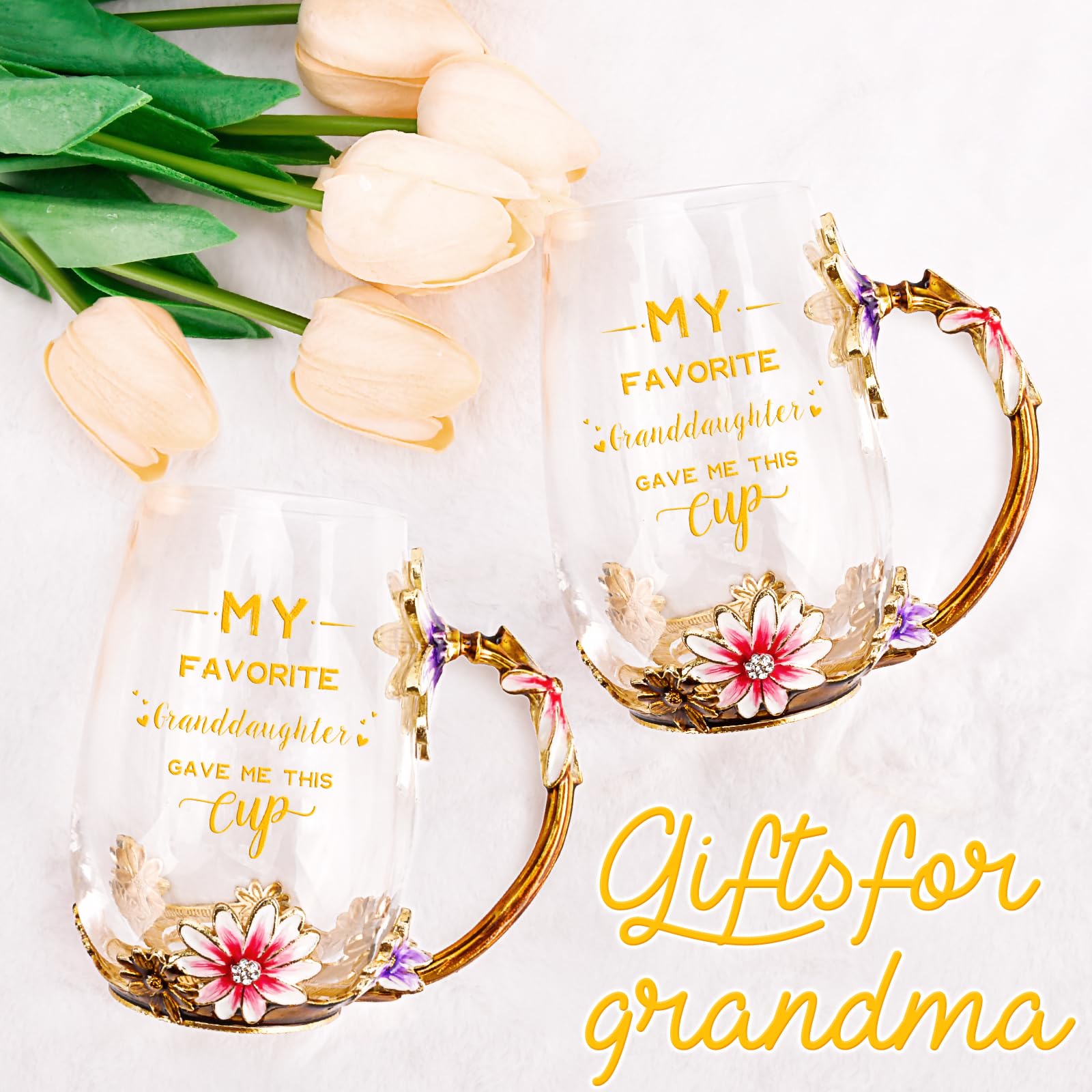 OEAGO Gifts for Mom Women Mothers Day Valentines Day Gifts Glass Coffee Enamels Mug Best Birthday Valentine's for Her Girlfriend Wife from Daughter Son Tea Cup Christmas Stocking Stuffers