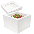 Valentine Gift 10 Pack Cake Boxes 12x12x8 Inch White Cake Boxes with Window Cajas Para Pasteles for Weddings Birthdays Parties