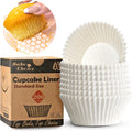200pcs Standard White Cupcake Liners for Baking, Upgraded Natural Muffin Liners, Balance Non-Stick & Non-Slip, Greaseproof Parchment Paper, Cupcake Wrapper for Party, Wedding, Christmas