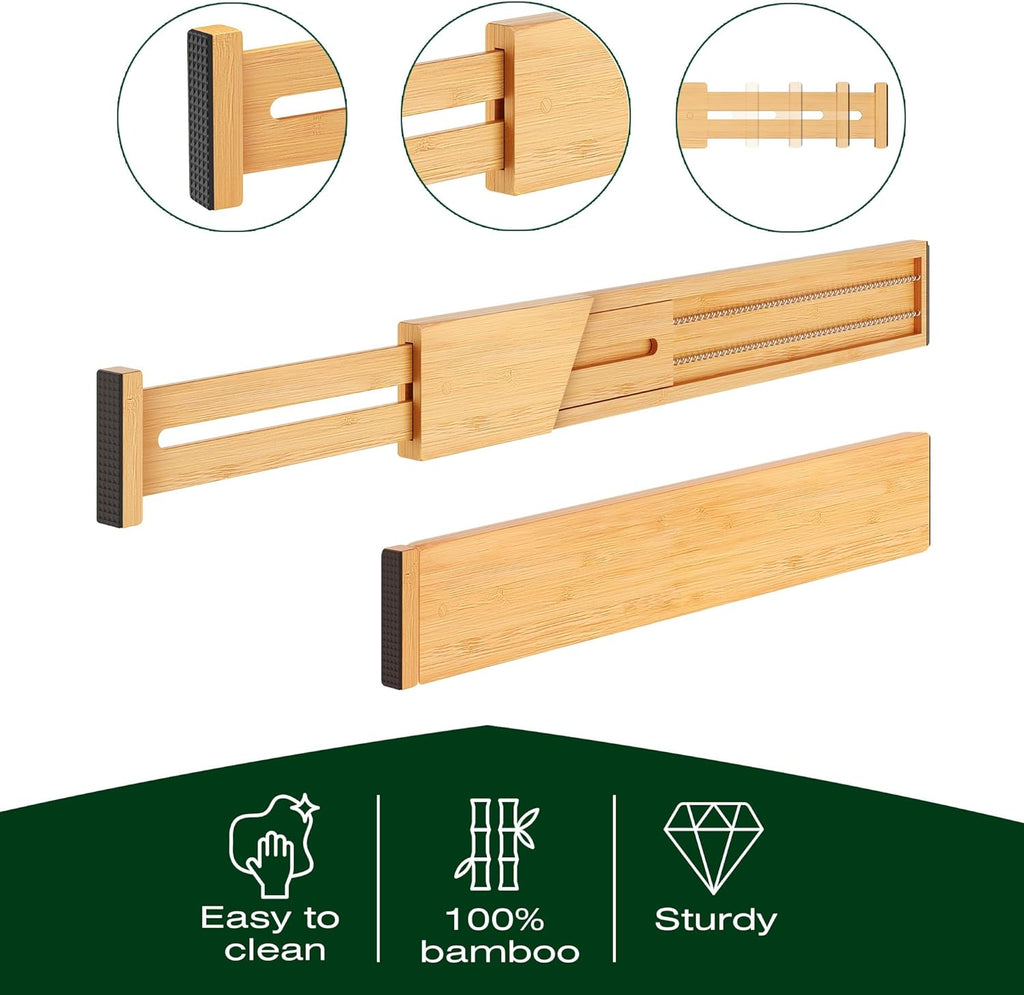 ROYAL CRAFT WOOD Adjustable Bamboo Drawer Dividers